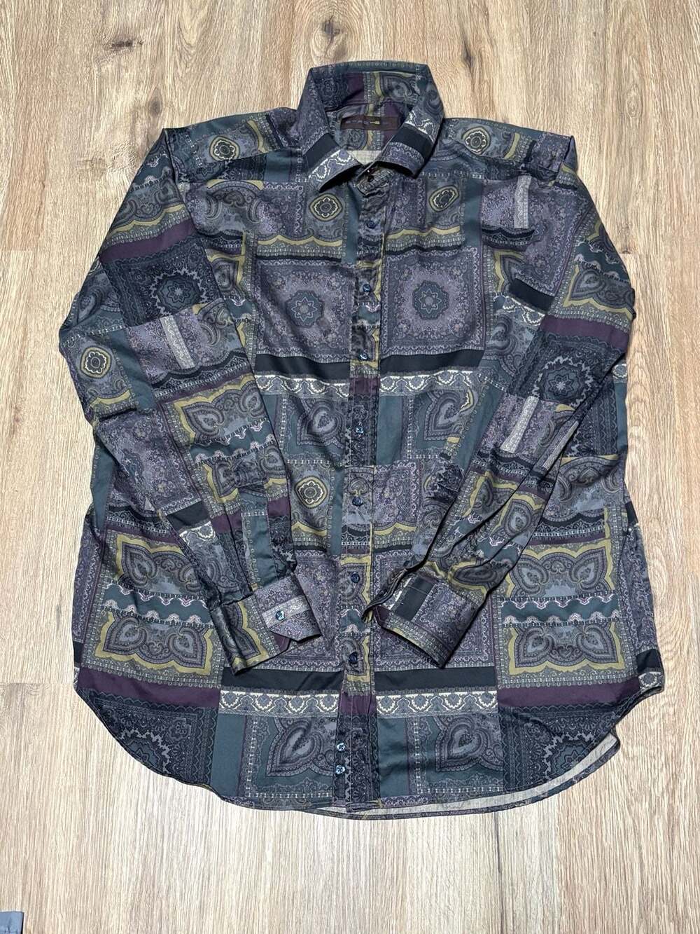 Etro Paisley Made in Italy Print Long Men’s Sleeve Shirt Size 46 Multicolored